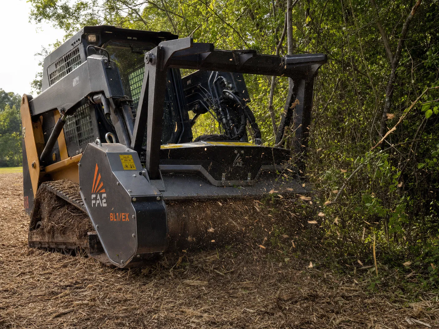 Forestry mulching equipment clearing land in North Carolina